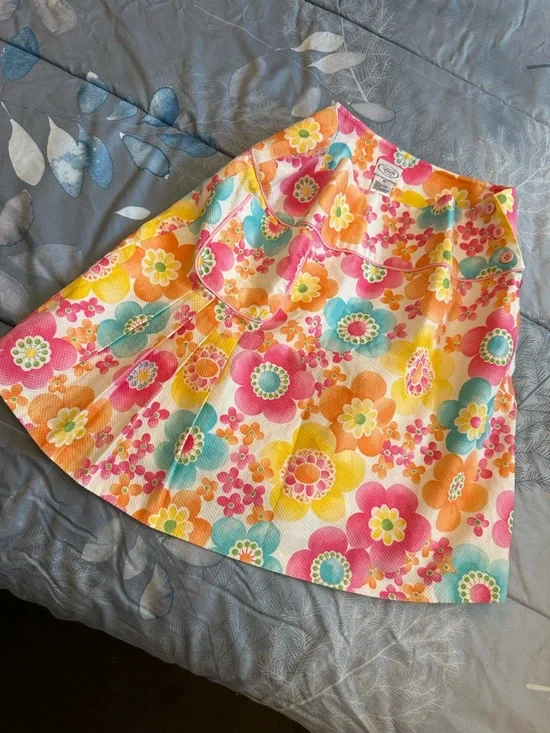 EUC /Like NewTalbots Kids Floral Mini Skirt in Pink, Orange, Yellow  Sz 20 - Picture 7 of 8
